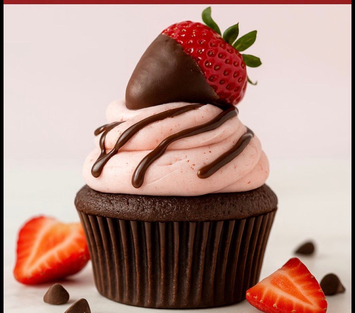 Chocolate Covered Strawberry Cupcakes